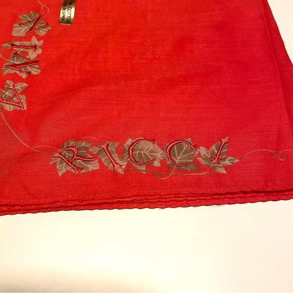 NEW Nina Ricci handkerchief red leaf motif - Picture 3 of 7